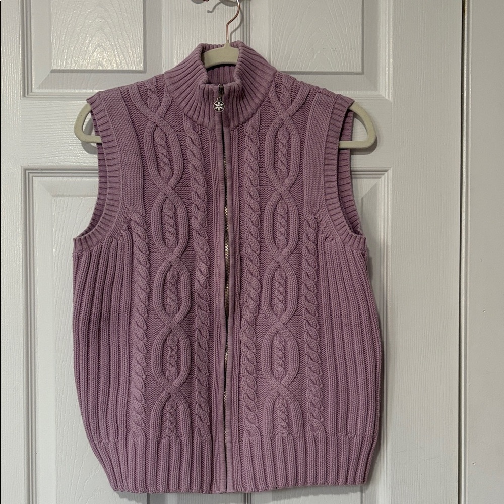 Northern Reflections Lavender Cable Knit Sweater Vest